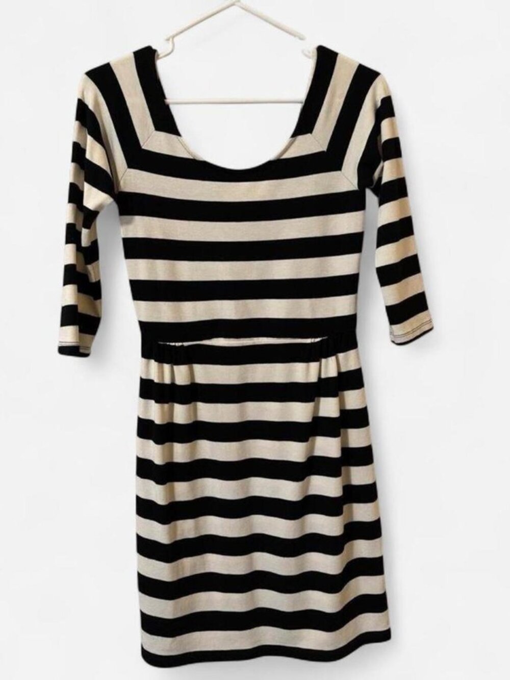 Urban Outfitters Black and White Striped 3/4 Sleeve Dress